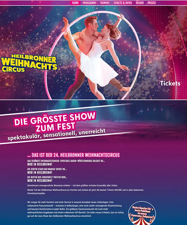 Webdesign Heilbronner Weihnachtscircus